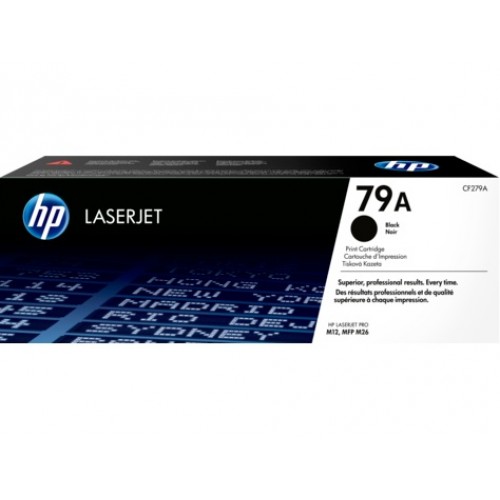MPN: CF279A Model: HP 79A Color(s) of printing supplies Black Print technology Laser Page yield (black and white) 1,000 pages