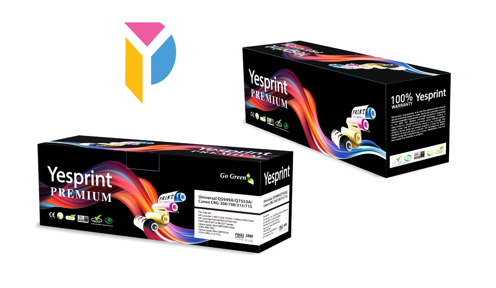 Yesprint Q5949A Q7553A CRG308 315 – HP Laser Jet Toner for- P2015, 3370, 3390