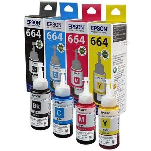 Epson 664 4-Pcs Set Original Printer Color Ink Bottle