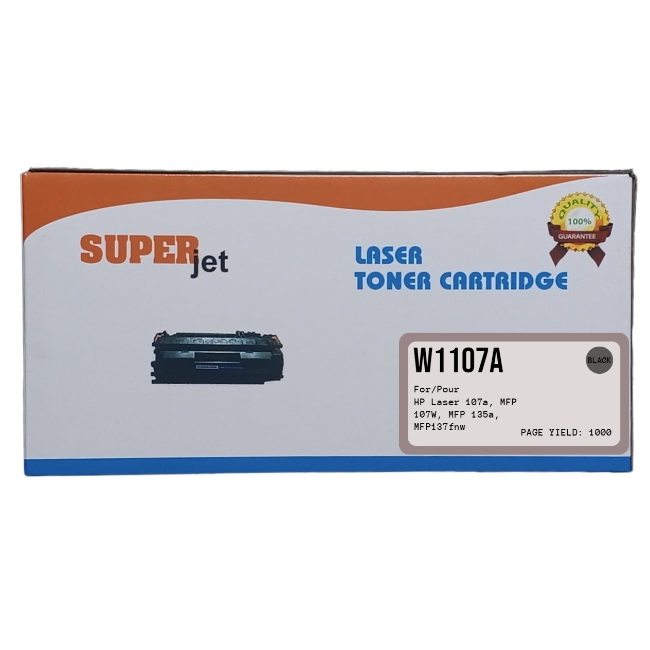 SuperJet 107A (No Chip) Black LaserJet Toner Cartridge